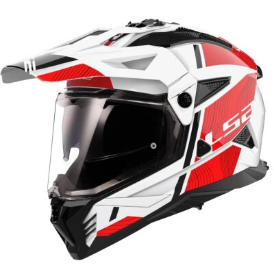 LS2 MX702 PIONEER II-06 HILL adventure helma bílá/červená